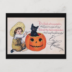 Halloween, Keep the Goblins Away Vintage Postcard