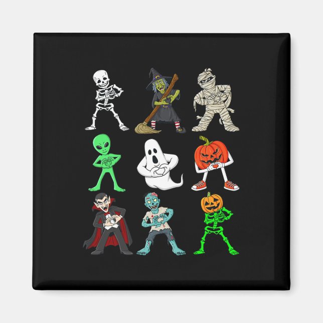 Halloween Keke Dancing Skeleton And Monsters Boys  Magnet (Front)