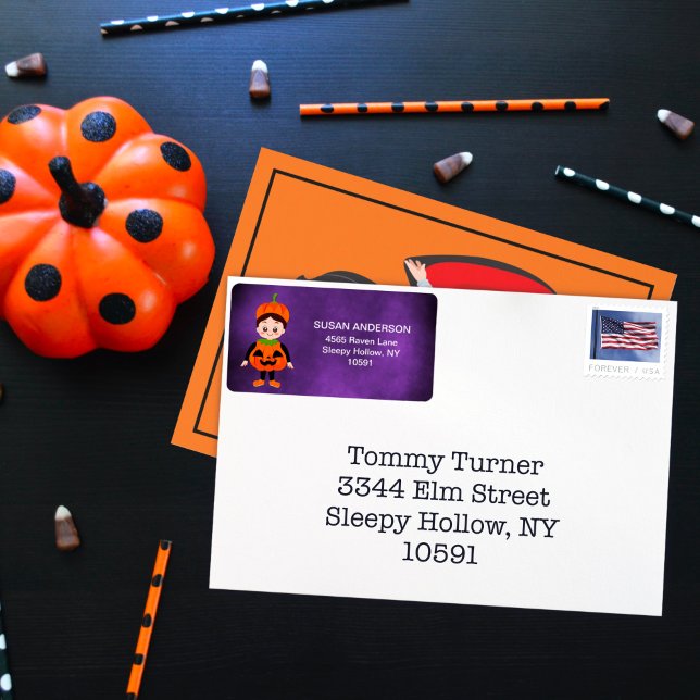 Halloween Kid’s Costume Party Pumpkin Label (Creator Uploaded)