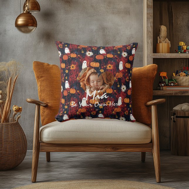 Halloween Kid´s Pillow: Photo Custom Name & Quote Cushion (Creator Uploaded)