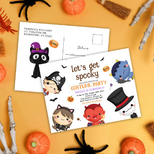 Halloween Kids Birthday Costume Party Cute Funny Invitation Postcard