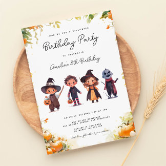 Halloween kids birthday invitation