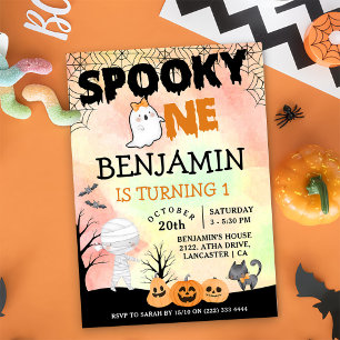 Halloween Kids Costume 1st Birthday Party Invitation