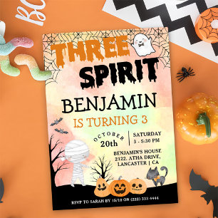 Halloween Kids Costume 3rd Birthday Party Invitation