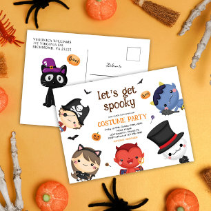 Halloween Kids Costume Party Cute Spooky Invitation Postcard