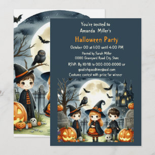 Halloween Kids Costume  Party Invitation
