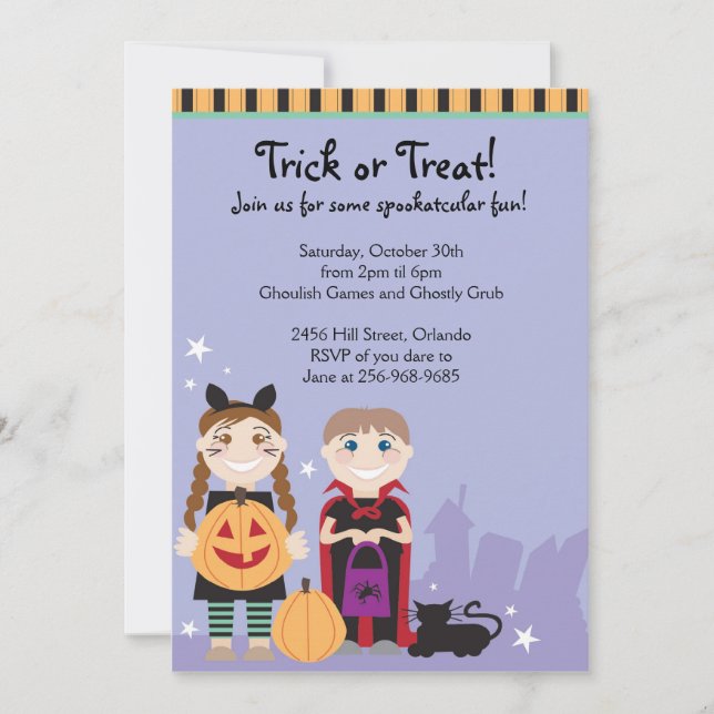 Halloween Kids Costume Party Invitations (Front)