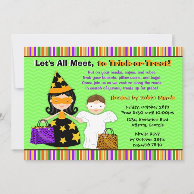 Halloween Kids Halloween Trick or Treat Party Invitation (Front)