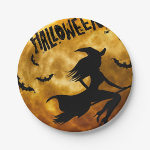 Halloween Kids Party Witch Paper Plate