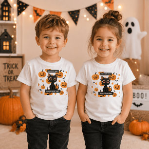 Halloween Kids Tee – Personalised Cute Cat Design