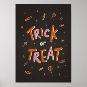 Halloween kids trick or treat art print