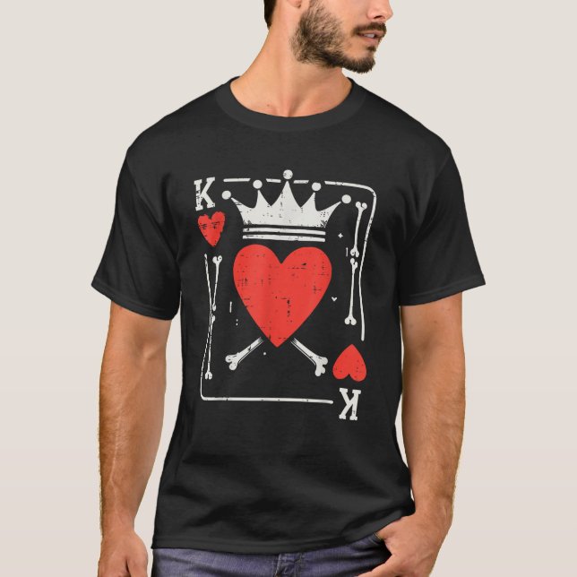 Halloween King of Hearts Bone Matching Couple Cost T-Shirt (Front)