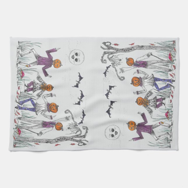 Halloween Kitchen Decor Tea Towel (Horizontal)