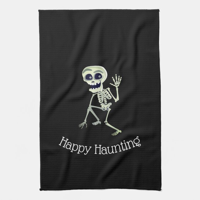 Halloween Kitchen Towel-Skeleton Tea Towel (Vertical)