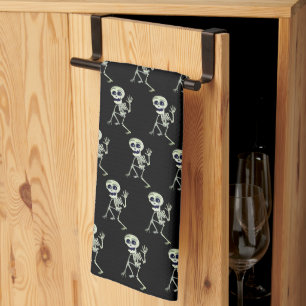 Halloween Kitchen Towel-Skeleton Tea Towel
