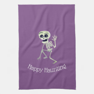 Halloween Kitchen Towel-Skeleton Tea Towel