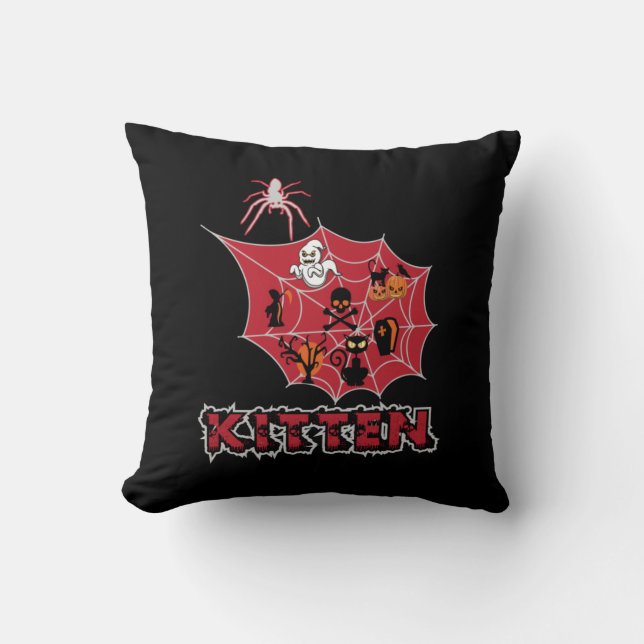 Halloween Kitten Halloween Cushion (Front)