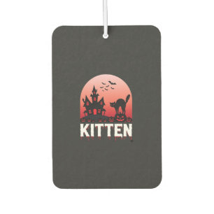 Halloween Kitten Haunted House Cat Design_1 Car Air Freshener