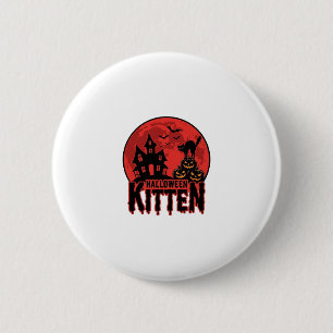 Halloween Kitten Haunted House Cat Graphic_1 6 Cm Round Badge