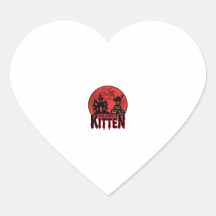 Halloween Kitten Haunted House Cat Graphic_1 Heart Sticker
