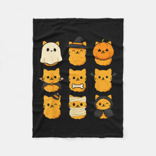 Halloween Kitten Nuggets Food Pun Cat Lover  Fleece Blanket