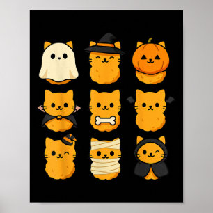 Halloween Kitten Nuggets Food Pun Cat Lover Poster