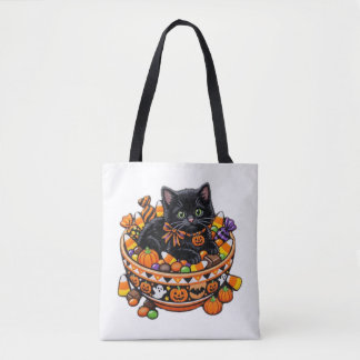 Halloween Kitten Tote Bag