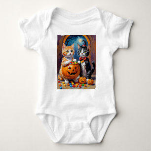 Halloween Kittens Candy Night Baby Bodysuit