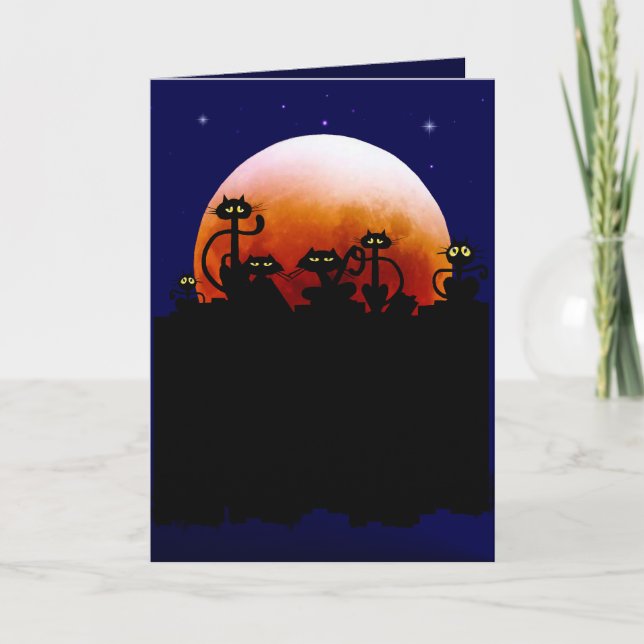 Halloween Kitties and Halloween Moon Card (Front)