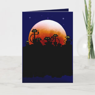 Halloween Kitties and Halloween Moon Card