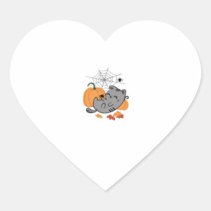 Halloween Kitty and Spiders Classic T-Shirt Heart Sticker