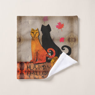 Halloween Kitty Cat Bath Towel Set