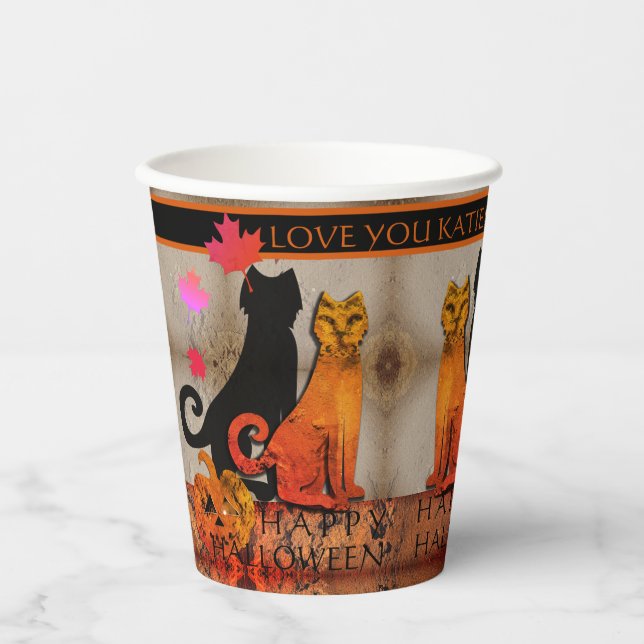 Halloween Kitty Cat Paper Cups (Front)