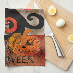 Halloween Kitty Cat  Tea Towel
