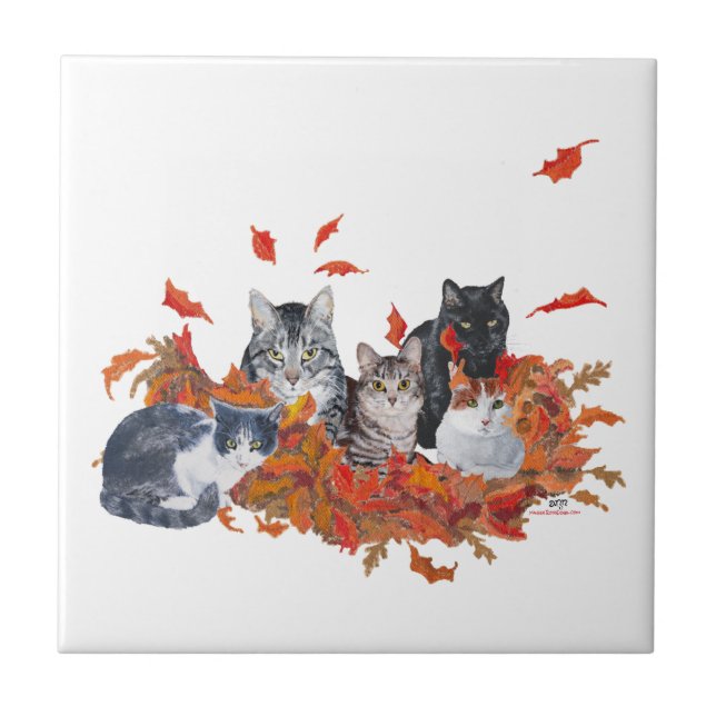 Halloween Kitty Cats Tile (Front)