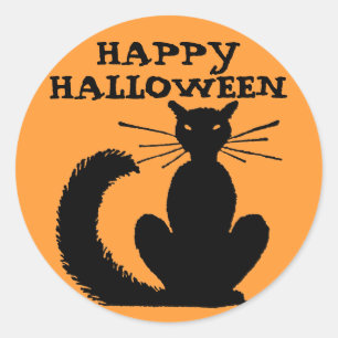 Halloween Kitty Classic Round Sticker