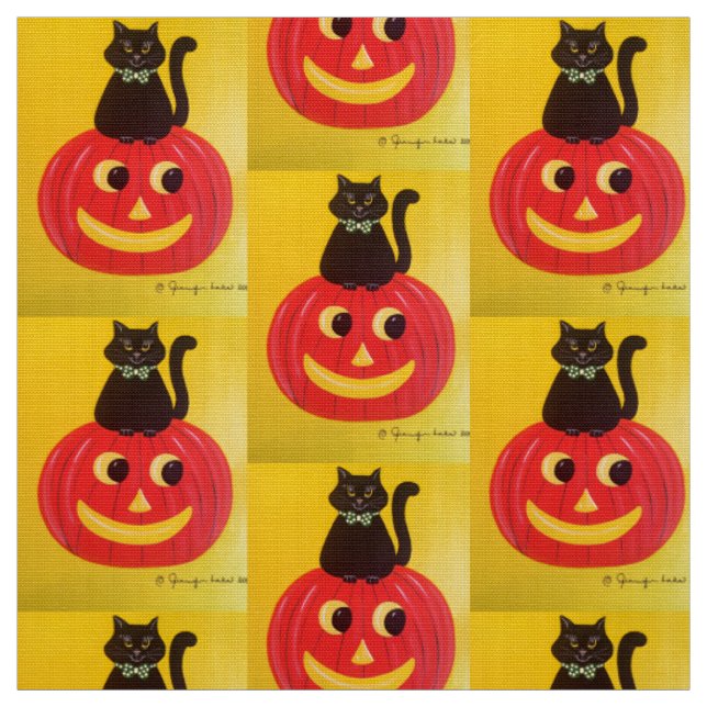 Halloween Kitty Kitty Fabric (Swatch)