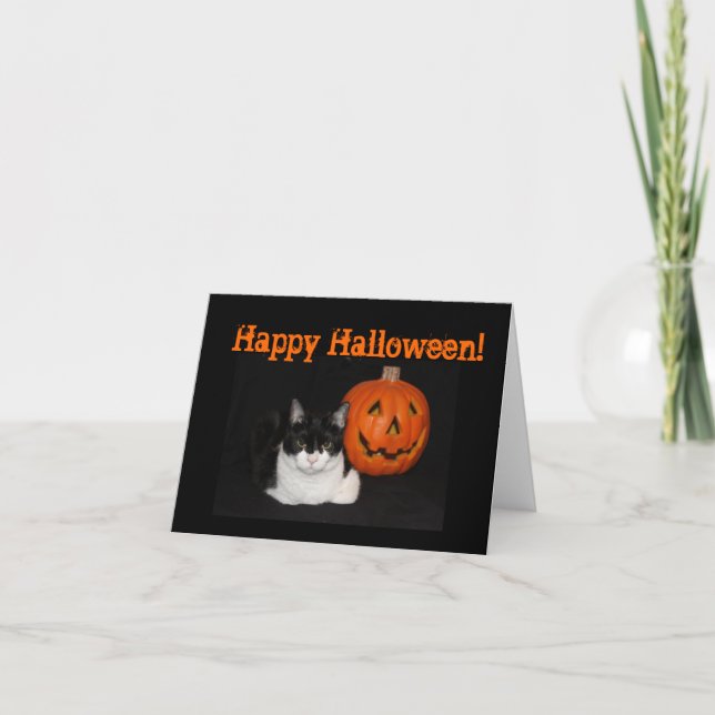 Halloween Kitty Note Card (Front)