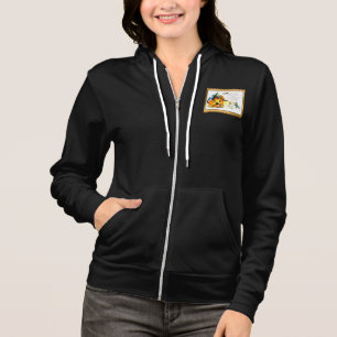 Halloween Kitty Sitting in Jack O Lantern Hoodie
