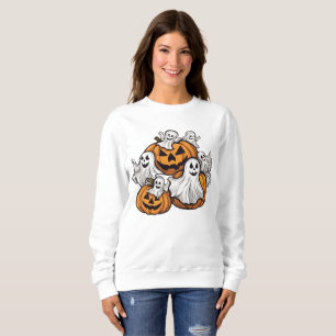 Halloween: Kleine Geister mit Kürbissen - Sweatshirt
