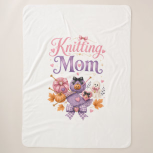Halloween Knitting Mum - Sherpa Blanket