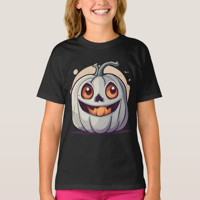 Halloween Kürbis Geist T-Shirt (Front)