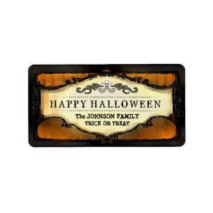 Halloween Labels - Orange & Black Custom Halloween
