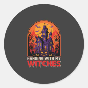 Halloween Laboratory Monster Pumpkin Moon Vector Classic Round Sticker