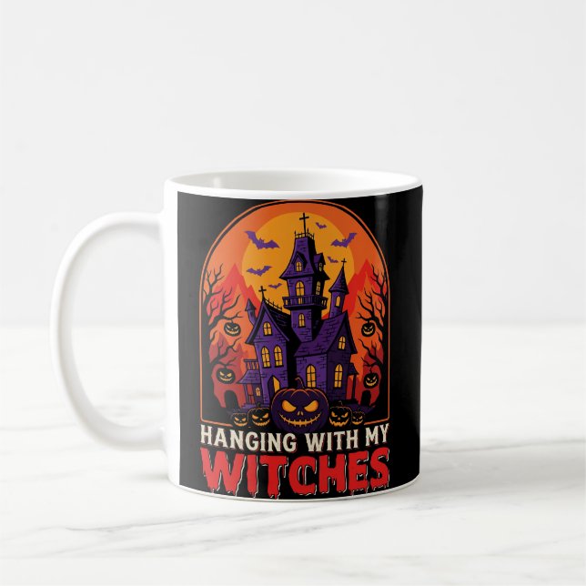 Halloween Laboratory Monster Pumpkin Moon Vector Coffee Mug (Left)