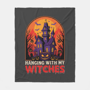Halloween Laboratory Monster Pumpkin Moon Vector Fleece Blanket