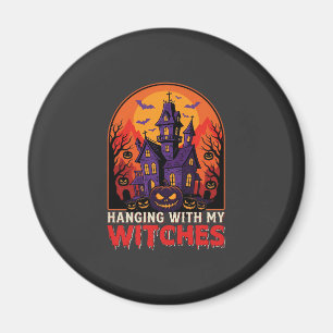 Halloween Laboratory Monster Pumpkin Moon Vector Magnet
