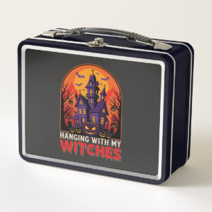 Halloween Laboratory Monster Pumpkin Moon Vector Metal Lunch Box