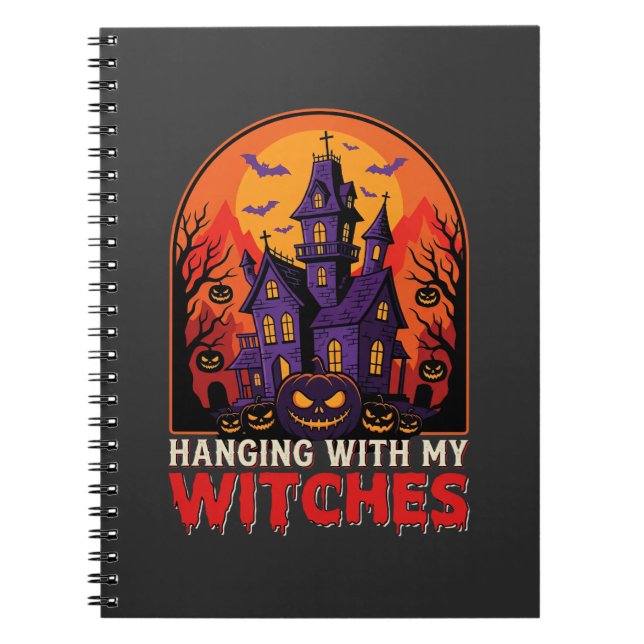 Halloween Laboratory Monster Pumpkin Moon Vector Notebook (Front)