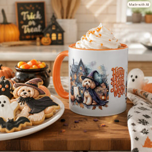 Halloween Labradoodle Dog & Cat Holiday Combo Mug